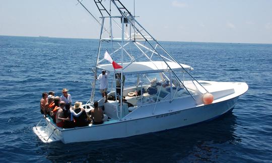 36' Sport Fisherman, chárter de pesca en Isla Mujeres, México