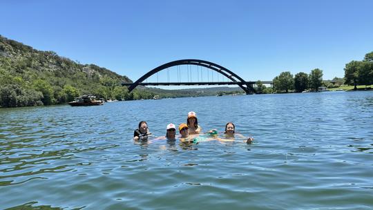 12 Passenger pontoon on Lake Austin - Luxury Pontoon Boat With Lily Pad