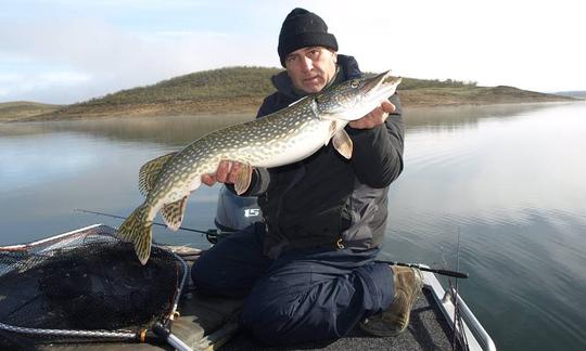 Aproveite a pesca em Puebla de Alcocer, Espanha, em Bass Boat