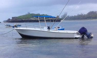 Viagem de pesca de meio dia em Watamu, Quênia, em um console central