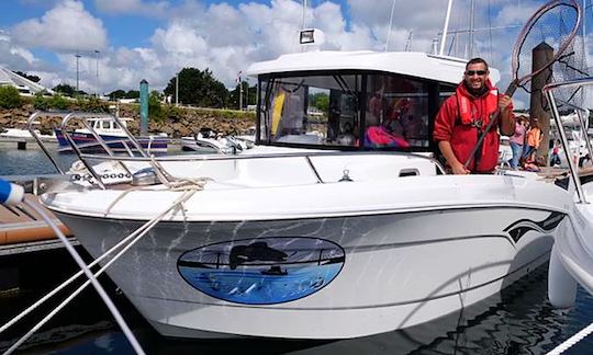 Enjoy Fishing in Brest, France on 23' Barracuda 7 Cuddy cabin