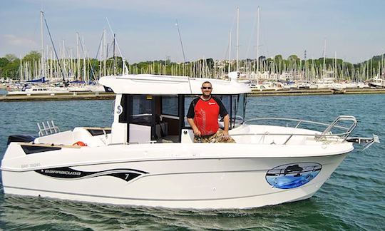 Enjoy Fishing in Brest, France on 23' Barracuda 7 Cuddy cabin