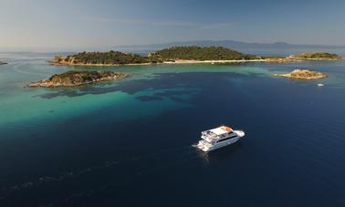 Private Breathtaking Sunset on Board with Eirinikos Glassbottom in Halkidiki Greece