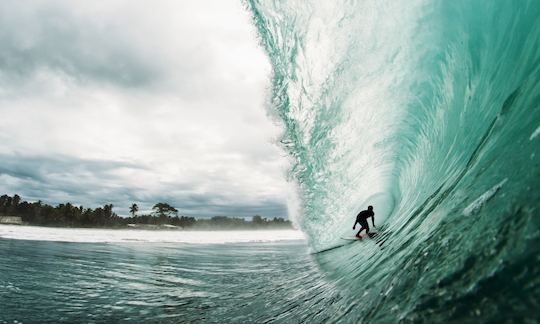 Enjoy Surfing In Ngambur, Indonesia