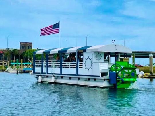 Barra de pontão de pedal personalizada! O barco de festa favorito de Charleston com sistema estéreo!