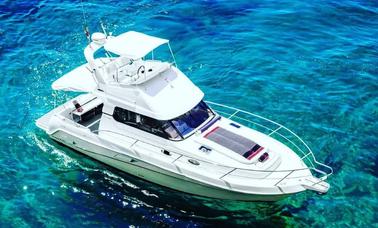 ALUGUEL DE BARCO DE SÃO VALENTIM Charter Faeton 1040 Fly Motor Yacht em Positano, Itália, para 6/8 pessoas!