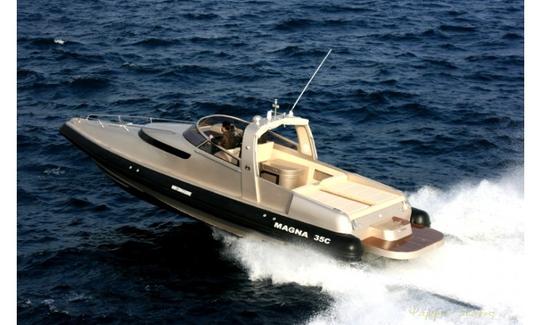 Drive this Magna 35c Lightning Motor Yacht in Pirgos Sani, Greece