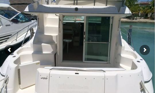 Alquiler de yate a motor Sea Ray 40 fly en Cancún, Quintana Roo