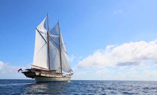 Explore the hidden bays and beautiful beaches in Indonesia onboard this amazing 214' megayacht 'Lamima'