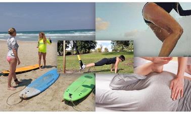 Clases de surf con instructores amables y experimentados en Giv'at Olaga