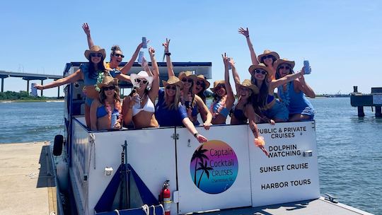 Private Party Boat 35ft w/Bathroom, Top Deck, & Water Mat, #1 Bachelorette