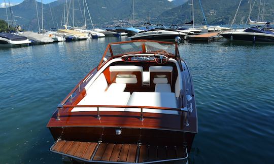 Vintage Wooden Open Limousine Boat in Menaggio