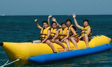 Awesome Banana Boat Ride Experience in Ngwesaung, Myanmar!