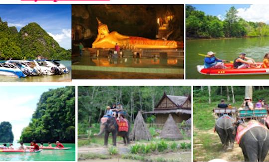 Visites touristiques - Canoë-kayak de mer - Excursion en bateau à dos d'éléphant sur l'île James Bond, en Thaïlande