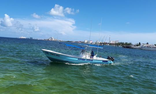 Location de pêche privée pour 6 personnes sur un bateau Imemsa de 29 pieds à Cancún