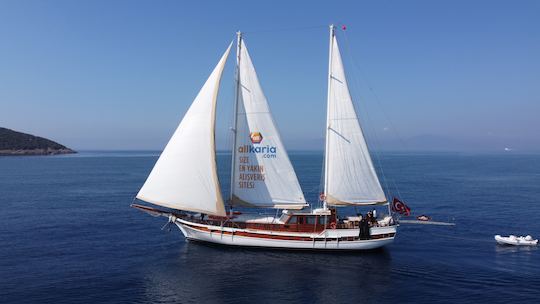 Goélette à voile KARYALI 28 m-8 cabines, capacité 16 personnes, Bodrum, Mugla, Turquie