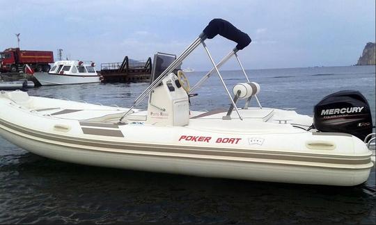 Mercury Powered Semi Rigid Inflatable Poker Boat in Giardini Naxos