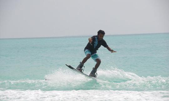 Wakeboarding in the beautiful beach of Kelaa, Maldives!