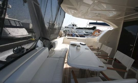 Full Day Sailing on a 59ft Ferretti Power Mega Yacht in Setúbal, Portugal