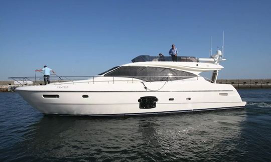 Full Day Sailing on a 59ft Ferretti Power Mega Yacht in Setúbal, Portugal