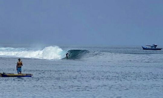 Learn Surfing with Hapiness at Carita Beach in Indonesia