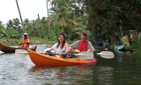 kayak rental in Alleppey Backwaters, explore hidden narrow canals !