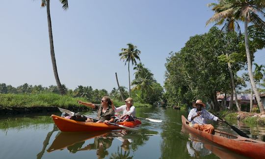 kayak rental in Alleppey Backwaters, explore hidden narrow canals !