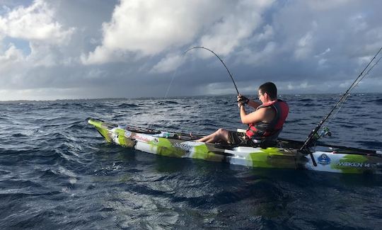 Aventura de pesca en kayak en la isla Mauricio