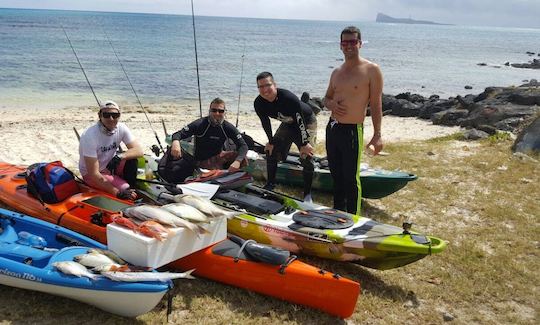 Aventura de pesca en kayak en la isla Mauricio