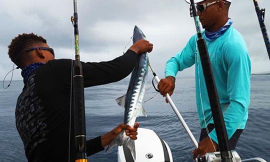 Viagem de pesca em alto mar de meio dia para 8 pessoas nas Ilhas da Baía de Hunduras!