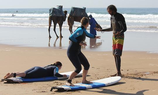 5 leçons de surf pendant 1 semaine (4 heures par jour) à Agadir, au Maroc !