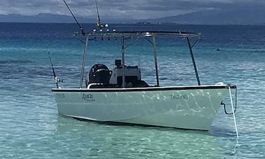 24' Center Console Boat. Island Transfers, Surfing, Snorkelling, Scenic.