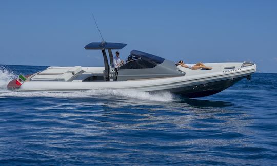 MEGA RIB BOAT de lujo de 43 pies abierto, disfruta de una aventura rápida y emocionante en Ibiza y Formentera, España. El mejor precio del mercado.