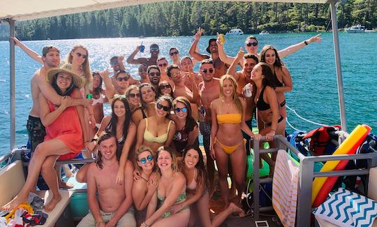 Large Party Boat Pontoon Charter in South Lake Tahoe for up to 35 Guests