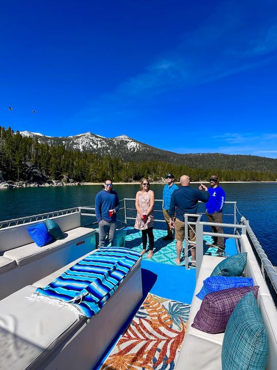 Large Party Boat Pontoon Charter in South Lake Tahoe for up to 35 Guests