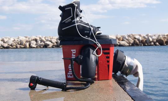 Experiência de flyboard em Tropea, Calábria