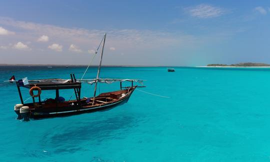 Aluguel de barco dhow em Zanzibar ao pôr do sol ou viagem de mergulho com snorkel