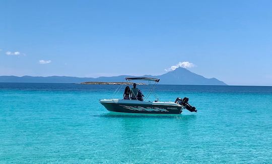 8 persons Self Driving Elite 53cc powerBoat in Halkidiki