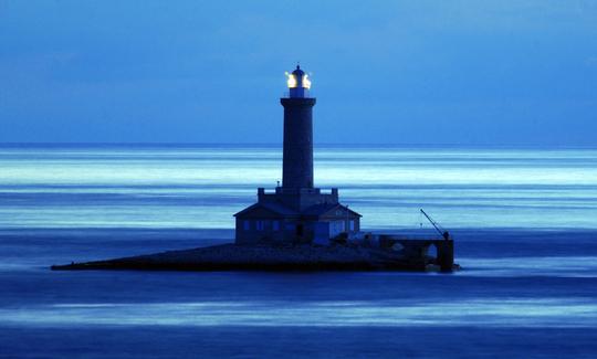 Along the adriatic coast there are beautiful lonely lighthouses