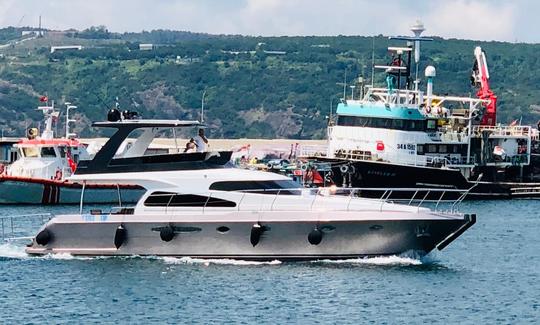 Alquile un yate a motor para 12 personas con Flybridge en Estambul