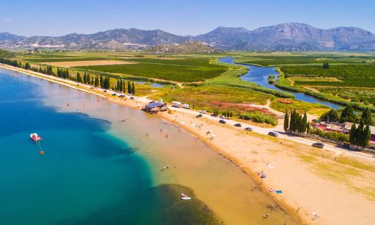 Sandy beach on Neretva river estuary