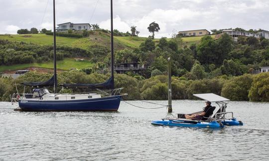 Incrível aluguel de barco elétrico silencioso para cruzar o rio Kerikeri, NZ