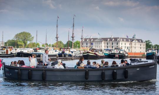 20-28 pessoas: 'Sunshine Canal Boat' em Amsterdã, Holanda (100% elétrico)