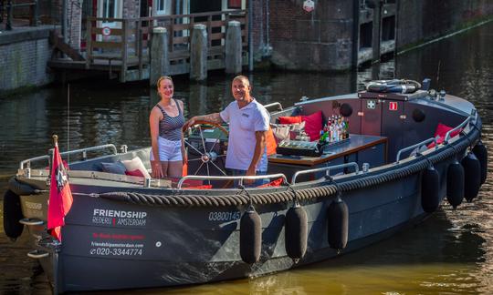 20-28 pessoas: 'Sunshine Canal Boat' em Amsterdã, Holanda (100% elétrico)