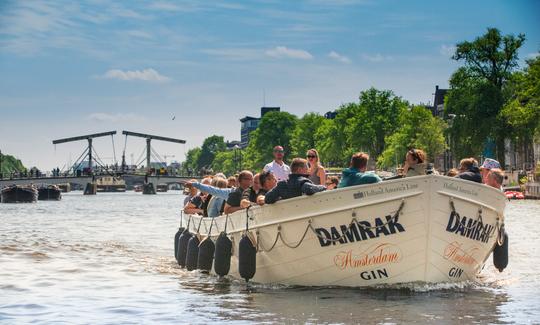 35-43 pessoas: 'Damrak Gin Hal Canal Boat' em Amsterdã (100% elétrico)