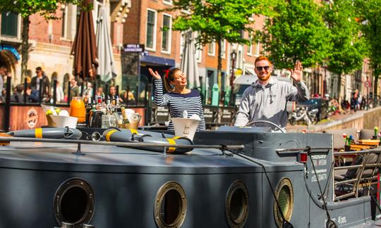 30-40 persons: 'HMS Friendship Canal Boat' in Amsterdam, Netherlands (100% electric)