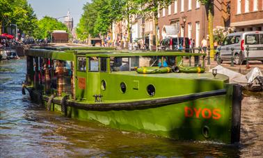 20-40 personas: 'Dyos Saloon Boat' en Ámsterdam, Países Bajos (100% eléctrico)