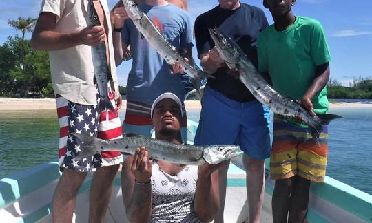 Boat Tours & Fishing Charters on a 28ft Pirogue Boat in Buccoo, Tobago