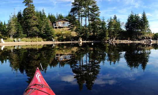 Kayaks can be used anywhere on the St. Esprit Lake which features islands, and you can even kayak to a sandbar and then walk to the ocean that’s jus