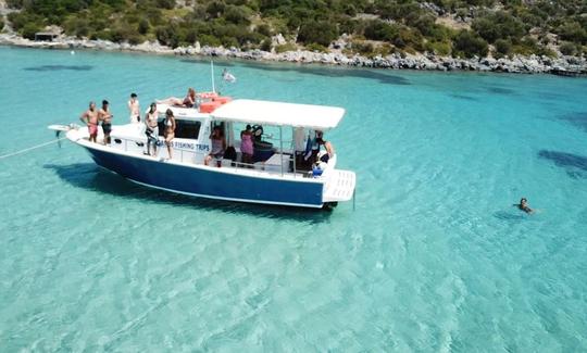 Carta de pesca no barco “Athanasia” em Pithagorio, Grécia